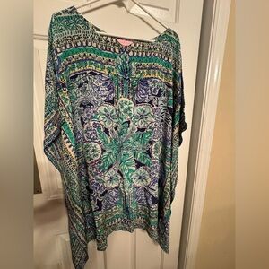 Lilly Pulitzer Tropical Blue Green Coverup